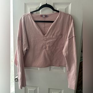 UO Muted pink crop top long sleeve